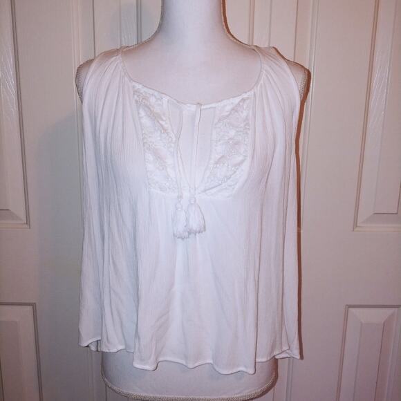 Show Me Your Mumu Tank Top Teeny Tassel XS White Boho - Picture 3 of 5